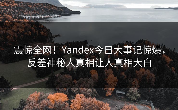 震惊全网!Yandex今日大事记惊爆,反差神秘人真相让人真相大白
